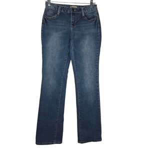 EARL JEANS Women's Bootcut Medium Wash Denim Size 6 Embelished Pockets